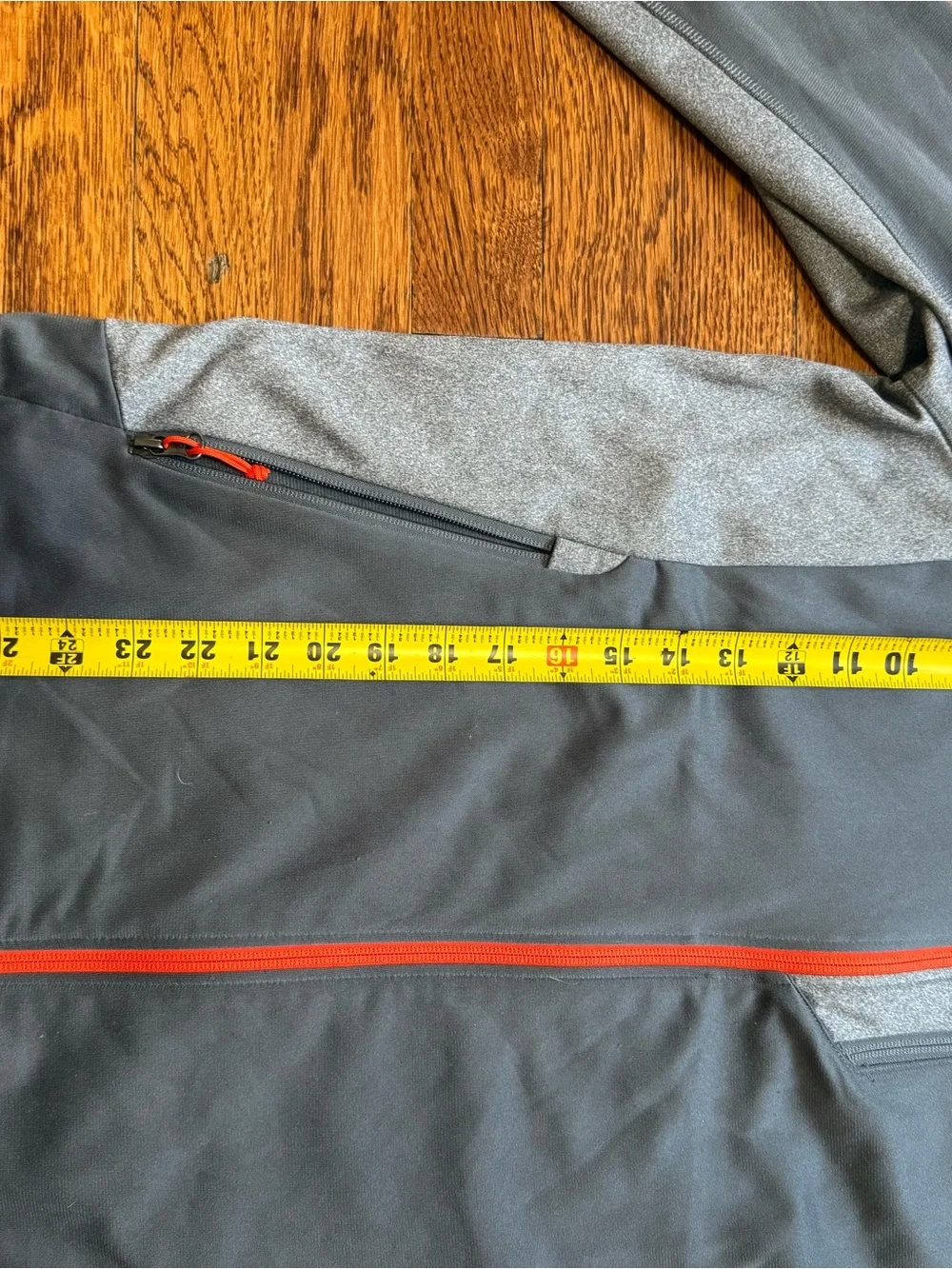 The North Face Gray Softshell Jacket with Orange Accents